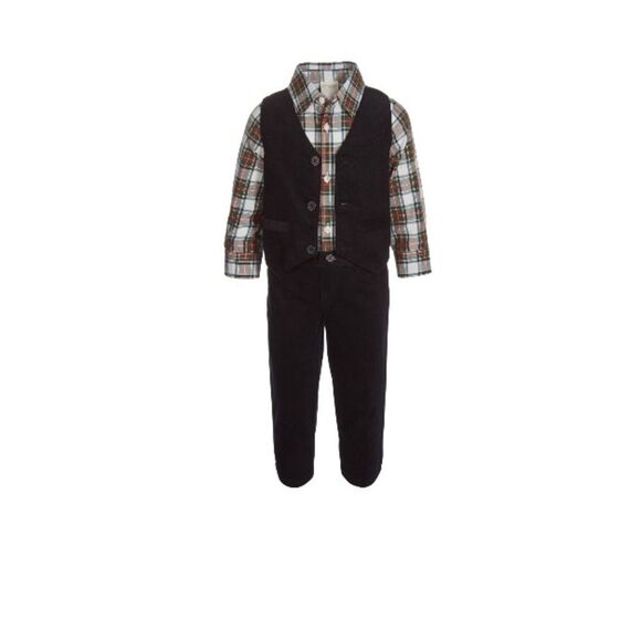 FIRST IMPRESSIONS
Baby Boy Corduroy shirt and vest 3Pc Set - Picture 1 of 5